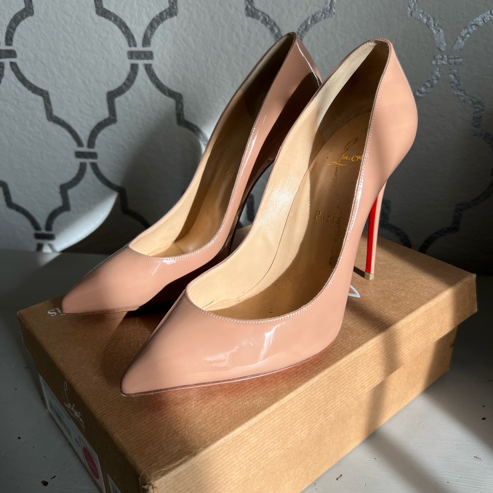 CHRISTIAN LOUBOUTIN
Pigalle Follies 100 patent-leather pumps